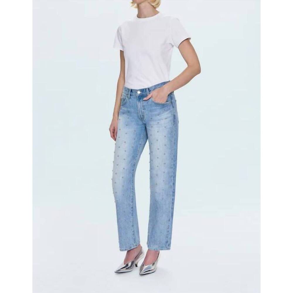 NEW PISTOLA lexi mid rise bowed straight jean in aries - Picture 6 of 9